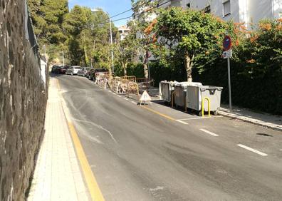 Imagen secundaria 1 - Calle Jordán, donde no se puede aparcar. Aparcamientos suprimidos por obras en San Vicente de Paúl..Apenas se puede pasar.