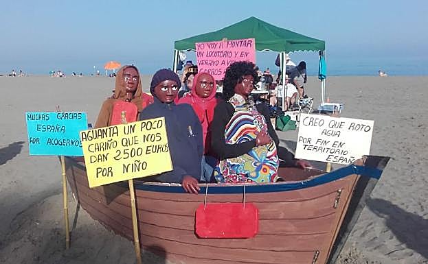 'Júa', en la playa de La Rada. 