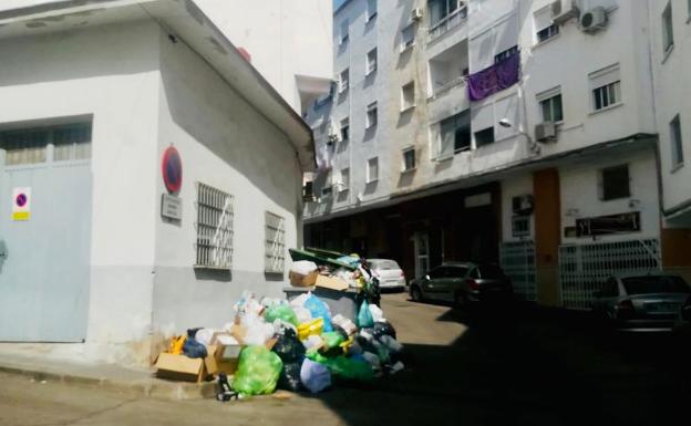 Basura acumulada en Alhaurín el Grande. 