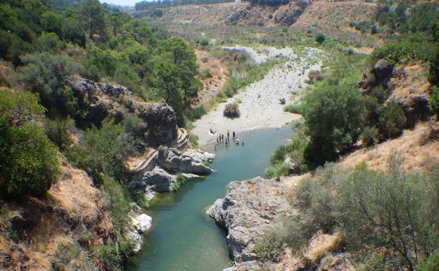 Poza de agua en las Angosturas del Guadalmina