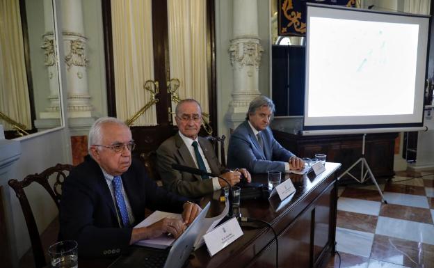 José Alba, Francisco de la Torre y Salvador Moreno Peralta, durante la presentación.