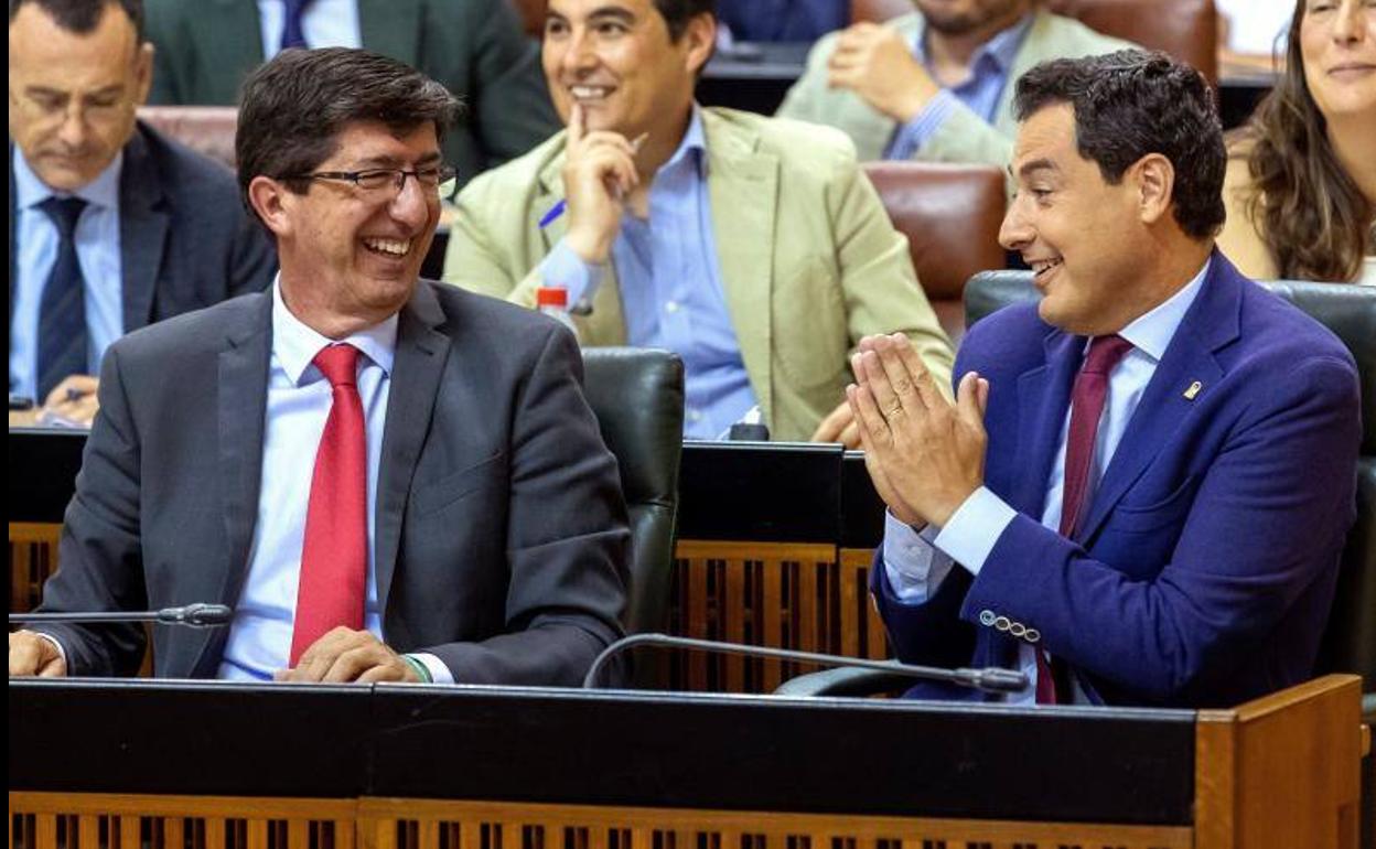 Marín y Moreno, en la votación de los presupuestos. 