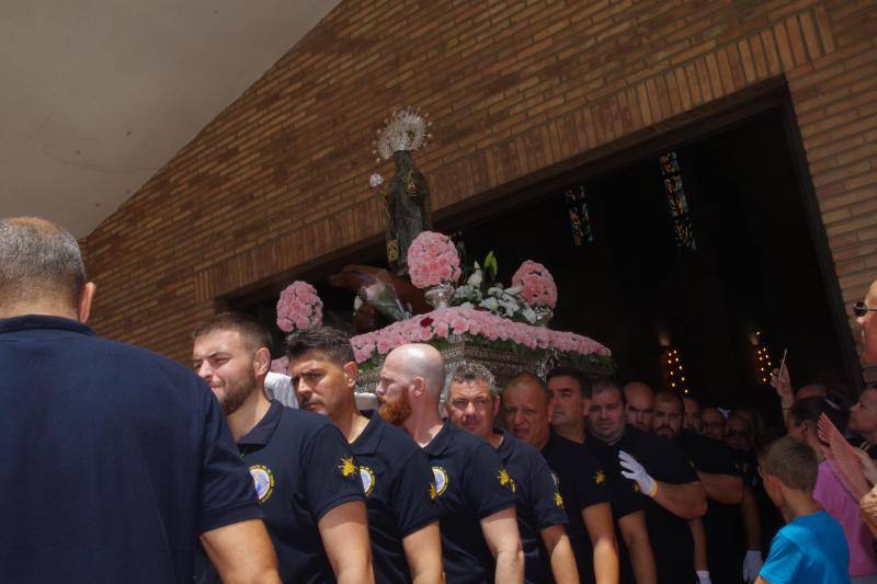 Traslado de la Virgen del Carmen desde su iglesia hasta el puerto de Málaga, este domingo 21