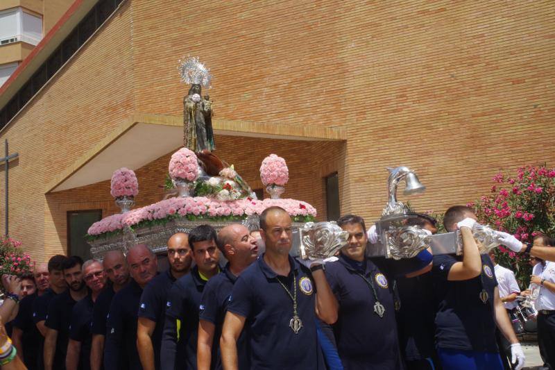 Traslado de la Virgen del Carmen desde su iglesia hasta el puerto de Málaga, este domingo 21