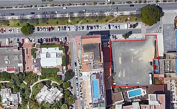 Vista delimitada de la zona donde se proyecta el aparcamiento.