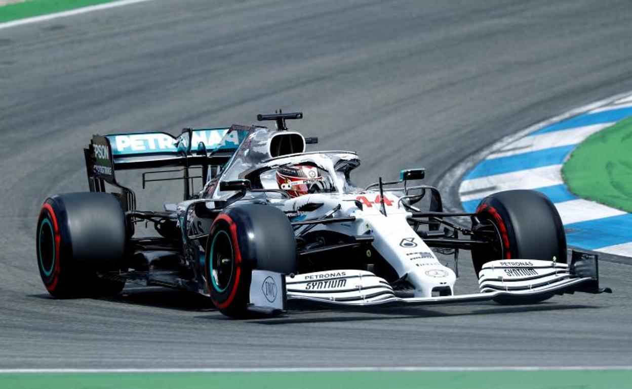 Lewis Hamilton, durante la sesión de calificación. 