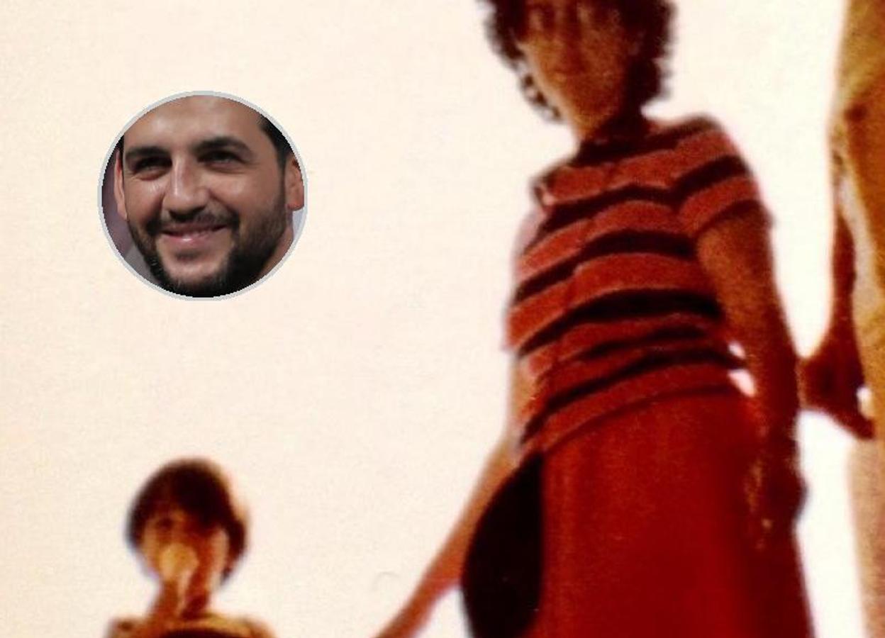  1983. Fran Perea, con su madre en una mano, Amparo Bilbao, y un helado en la otra.