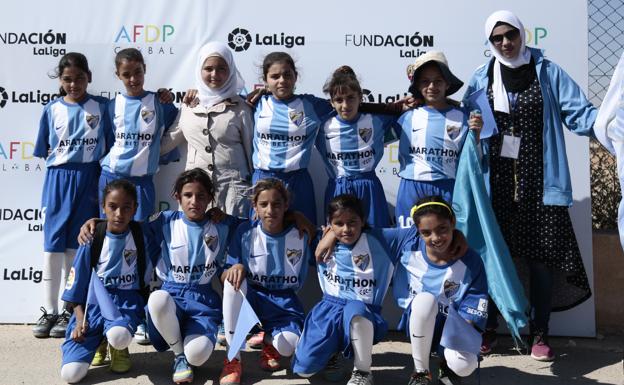 Equipo de chicas sub-13 que jugarán con la equipación y nombre del Málaga CF.