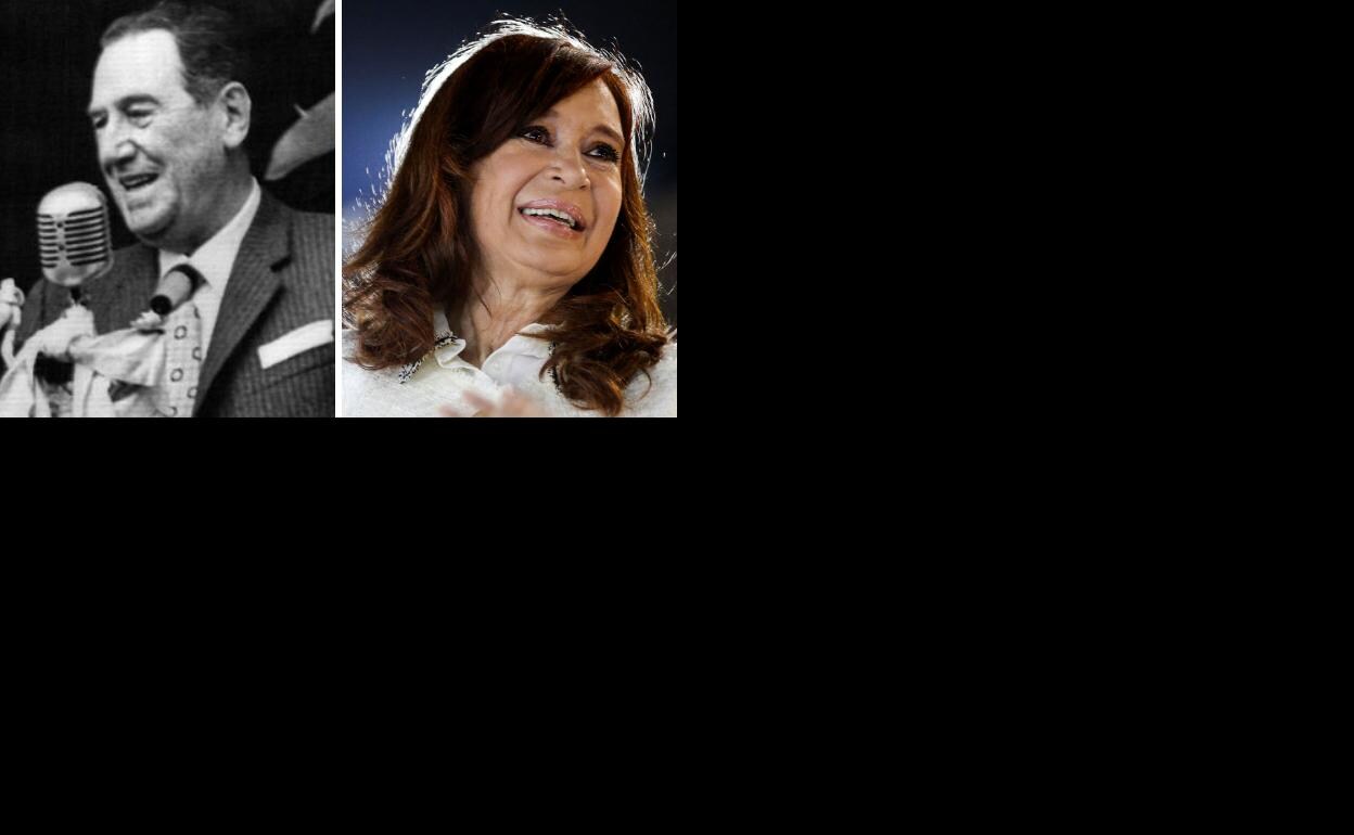 Juan Domingo Perón y Cristina Fernandez de Kirchner.