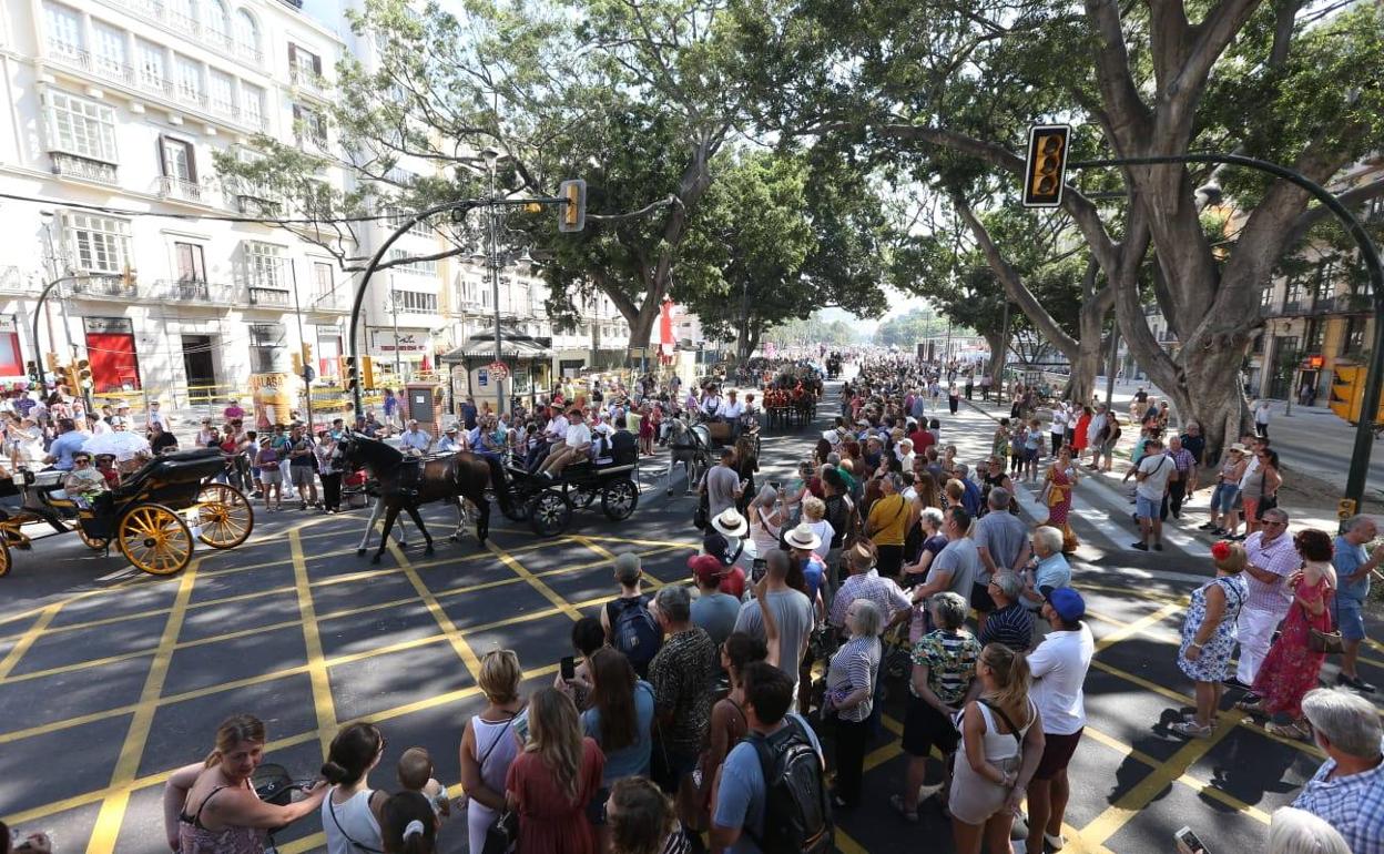 Imagen de la romería, este sábado. 