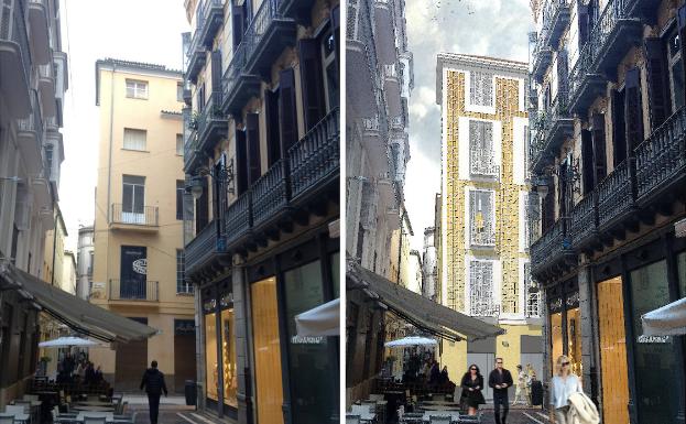 El edificio, antes y después de la intervención, según una recreación virtual del proyecto. 