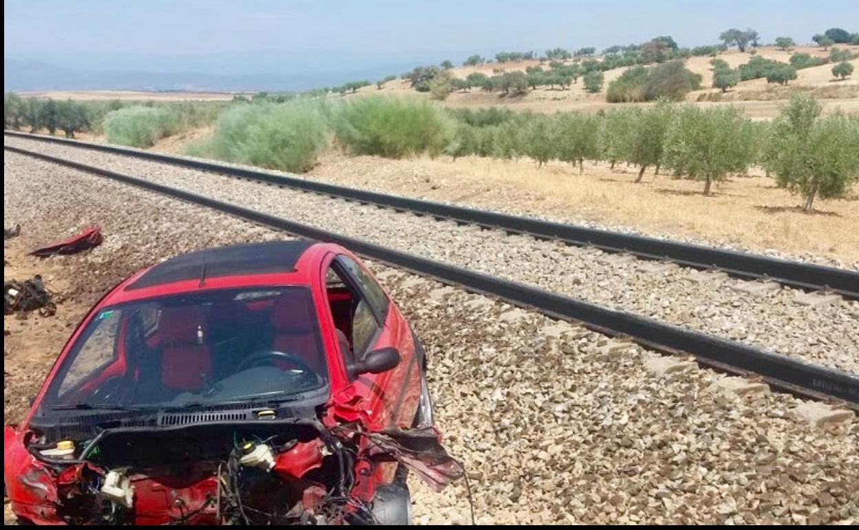 Imagen del coche siniestrado. 