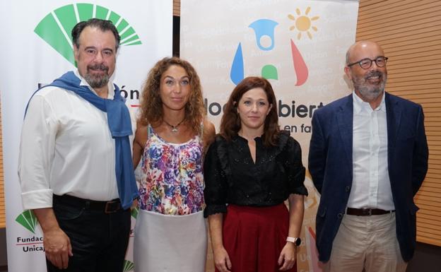 Carlos Álvarez, María del Mar Muñoz Varo, Gema Domínguez y Alberto Peláez, en la presentación del concierto. 