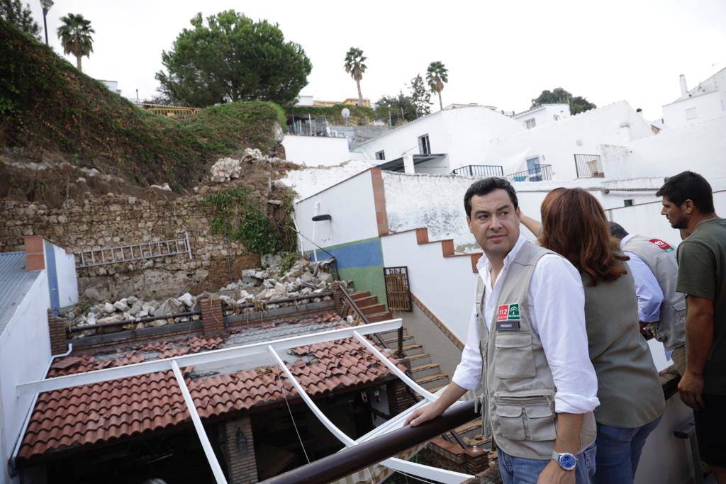 Juanma Moreno, de visita este domingo a Alhaurín el Grande para revisar los efectos de la tromba en el municipio.