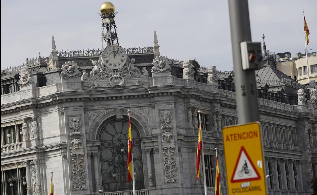 Fachada de la sede del Banco de España en Madrid.