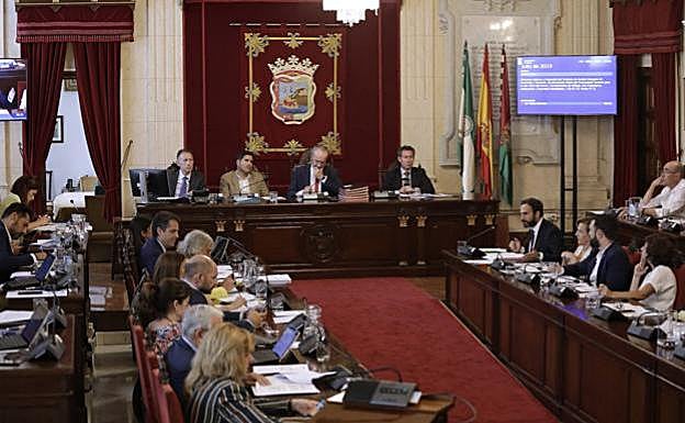 El pleno de Ayuntamiento de Málaga.