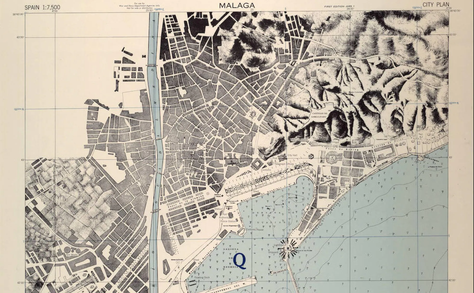 El mapa de Málaga que hicieron los aliados en la II Guerra Mundial por si la invadía Hitler