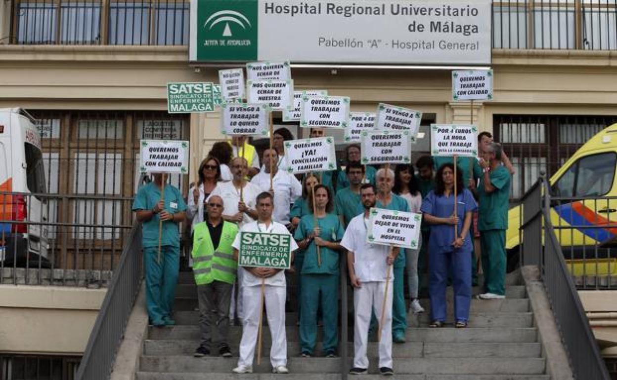 Una de las protestas hechas por los enfermeros de radiología vascular. 