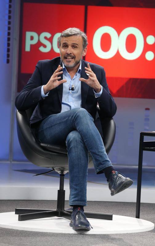 Ignacio López (PSOE), Guillermo Díaz (Cs), Pablo Montesinos (PP), Alberto Garzón (Unidas Podemos) y Patricia Rueda (Vox) participan en un debate de SUR y 101TV