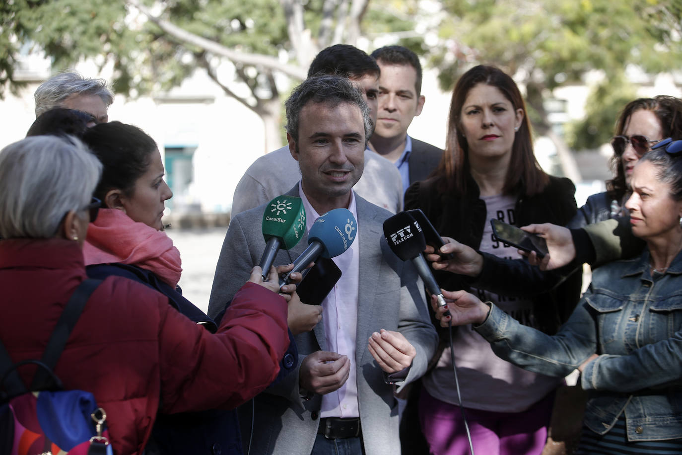 Guillermo Díaz, en el cierre de campaña en la plaza de la Merced.