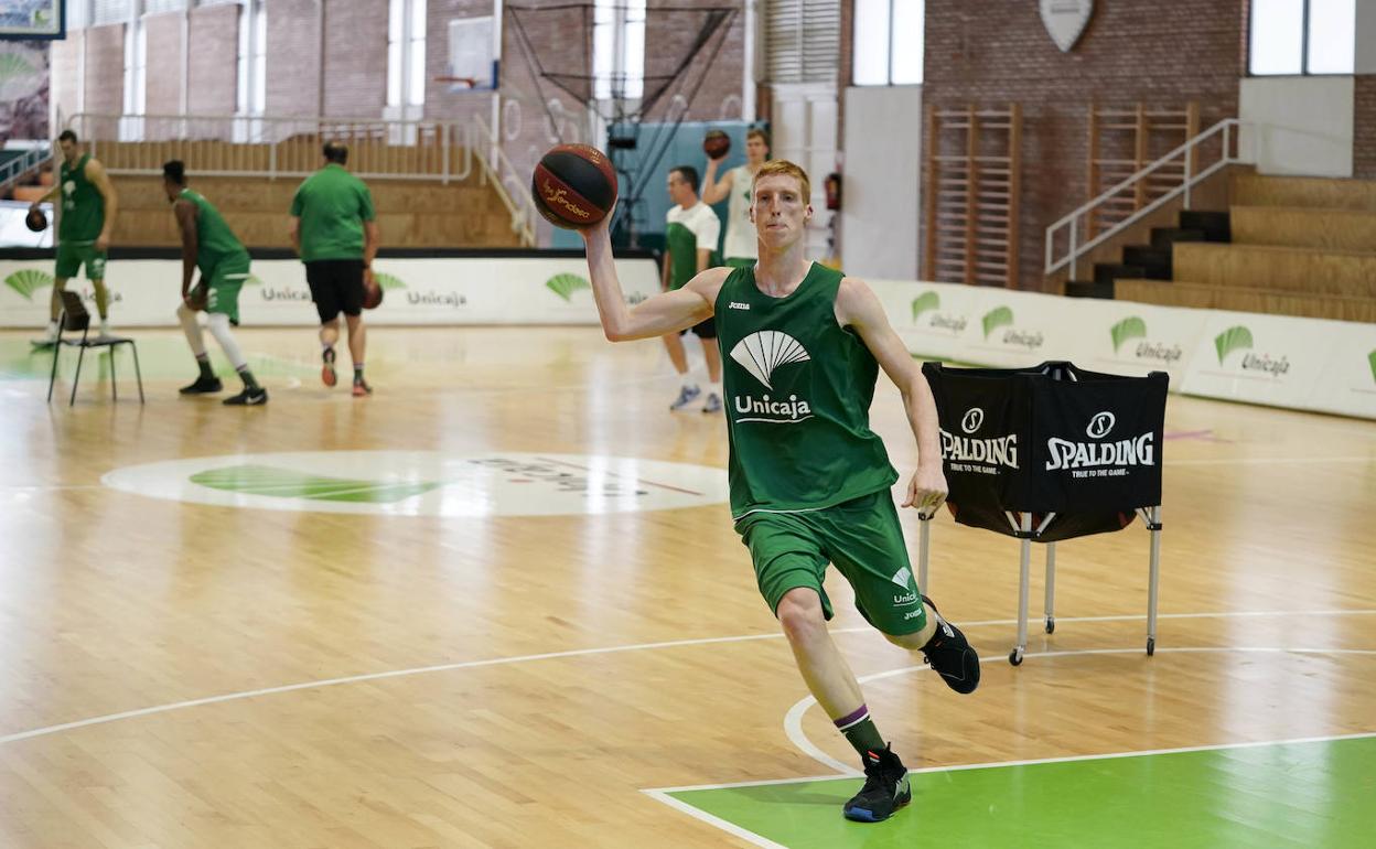 Alberto Diaz, en el entrenamiento de este viernes. 