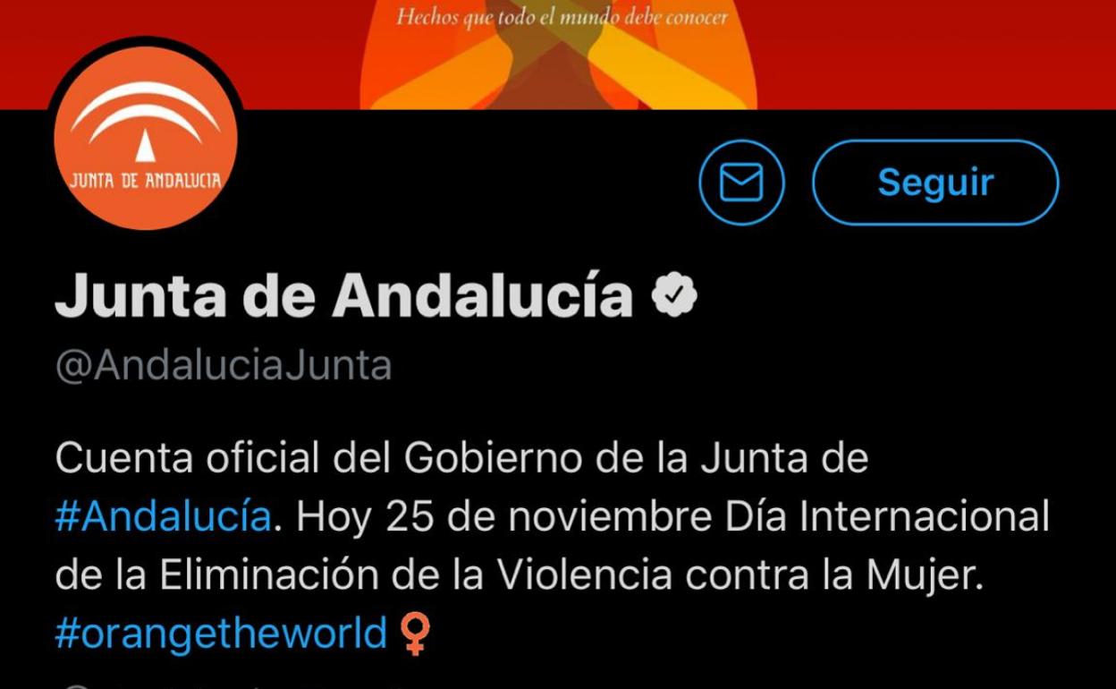 ¿Por qué el logo de la Junta de Andalucía se tiñe de color naranja para el 25-N?