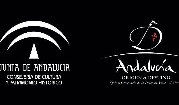 Imagen principal - Logo del producto 'Origen y Destino' que aparece en comunicados y carteles de la gala de los Goya que se celebrará en Málaga. Vista de la página web de la Consejería de Turismo en la que queda clara la marca señera del destino andaluz. 