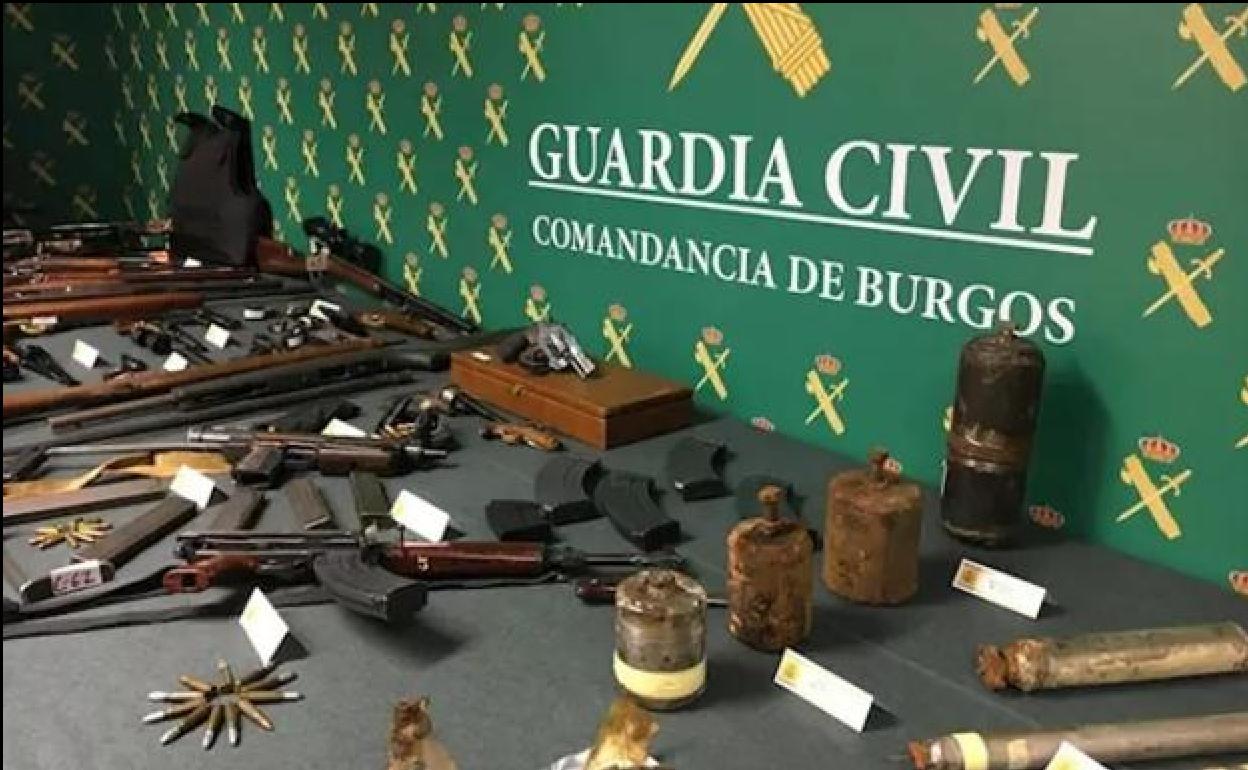 Parte del arsenal intervenido en Miranda del Ebro (Burgos).