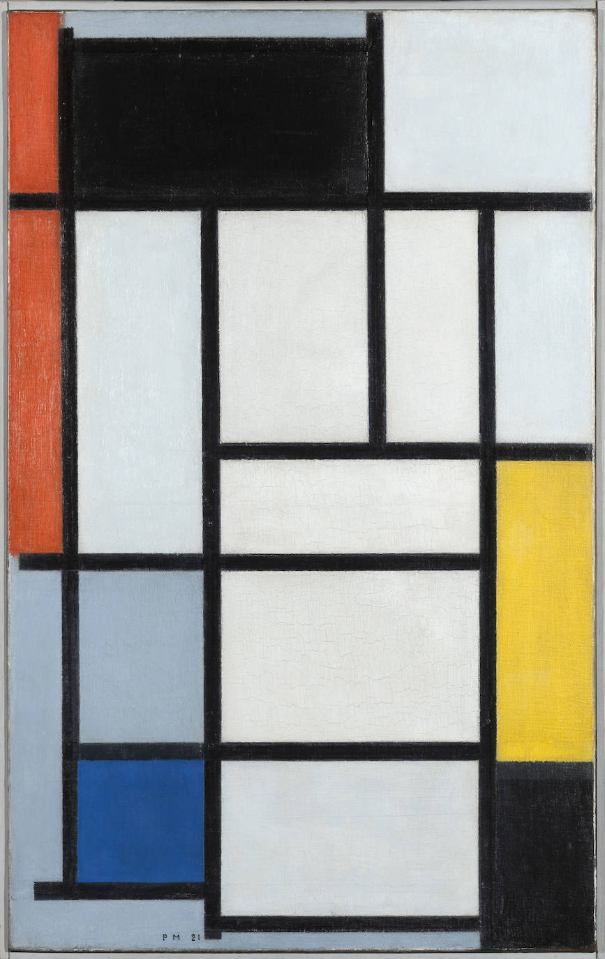 Piet Mondrian (1872-1944) Composición en rojo, negro, amarillo, azul y gris, 1921 