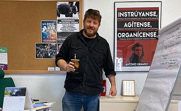 NIcolás Sguiglia, en el grupo Adelante Málaga, ayer.