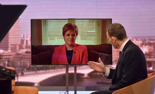 Nicola Sturgeon, en una entrevista en la BBC.