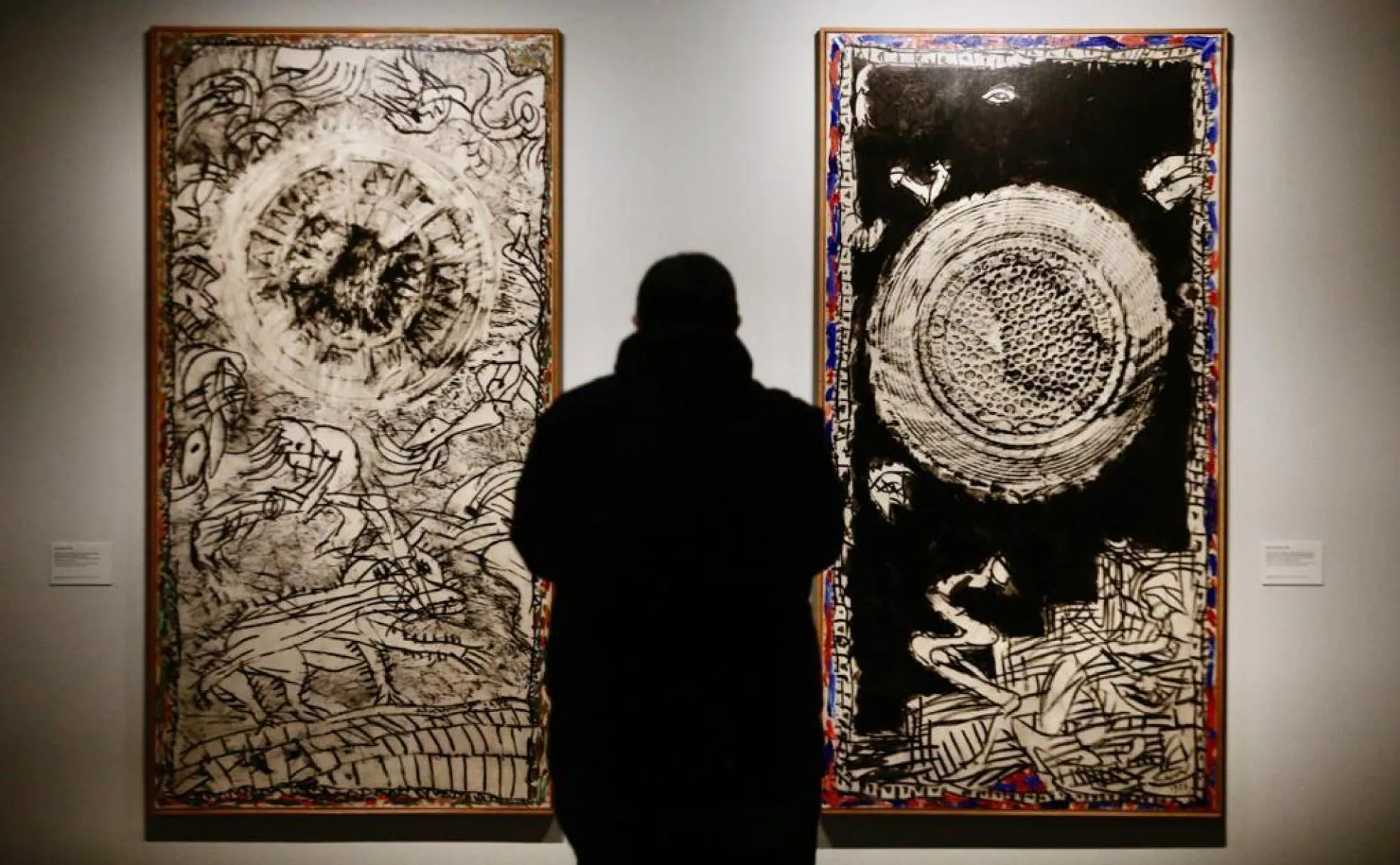 Varias de las obras de la exposición temporal de Alechinsky en el Centre Pompidou Málaga. 