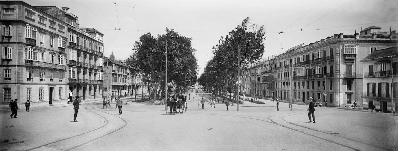 Paseo de la Alameda, vista desde oeste-este. Hacia 1925