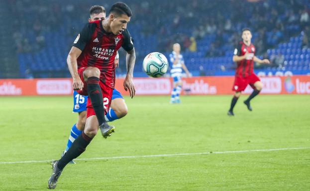 El delantero del Mirandés Marcos André, uno de los jugadores revelación. 