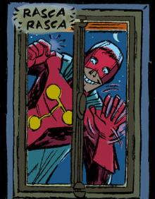 Imagen secundaria 2 - Arriba, Quim Gutiérrez, en el papel de Titán, en la serie 'El Vecino' de Netflix. Abajo, primeros bocetos del traje de Titán, creados por Pepo Pérez, junto a Santiago García, y el diseño definitivo del personaje en el cómic. 