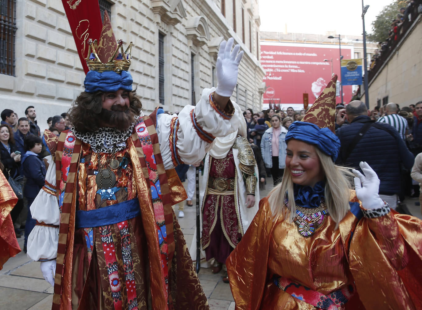 Asistentes a la Cabalgata de Reyes Magos de este año en Málaga capital. 