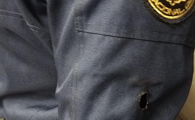 Estado en el que quedó el uniforme. 