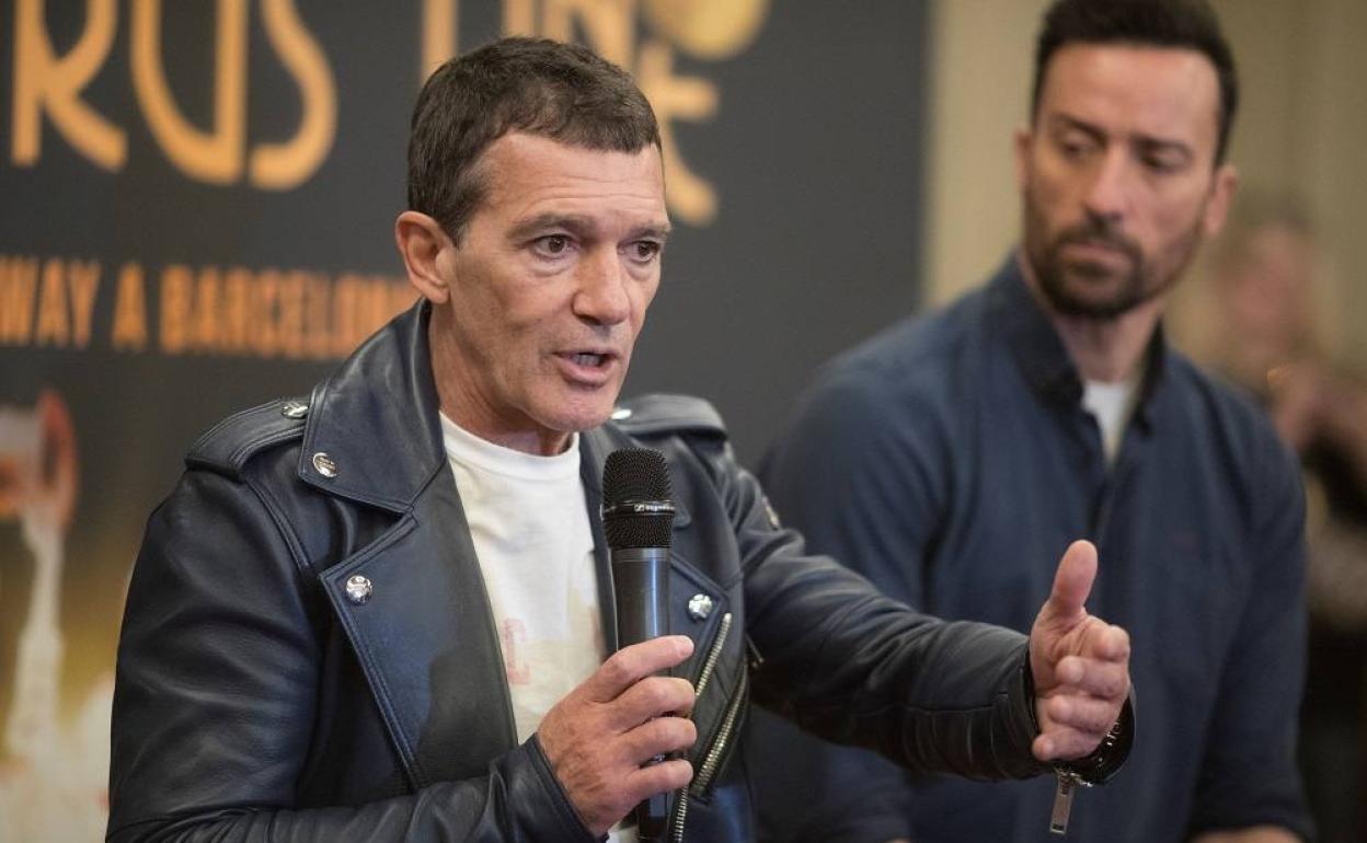 El actor, director y productor Antonio Banderas presenta en Barcelona el musical «A Chorus Line». 