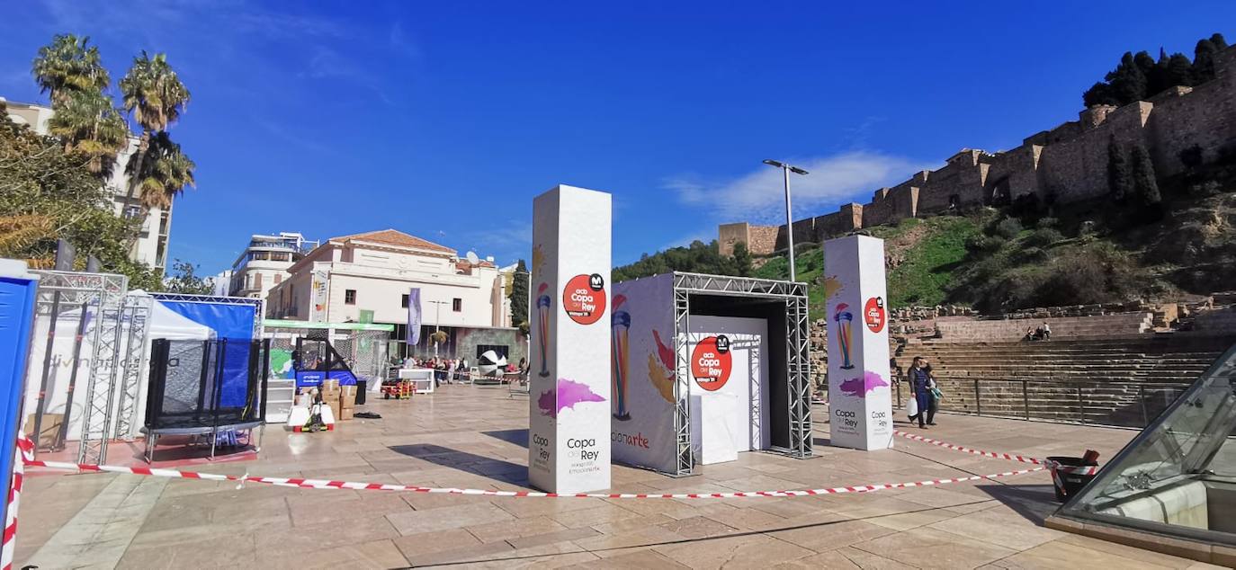 Fotos: Últimos preparativos para la Copa del Rey de baloncesto en Málaga