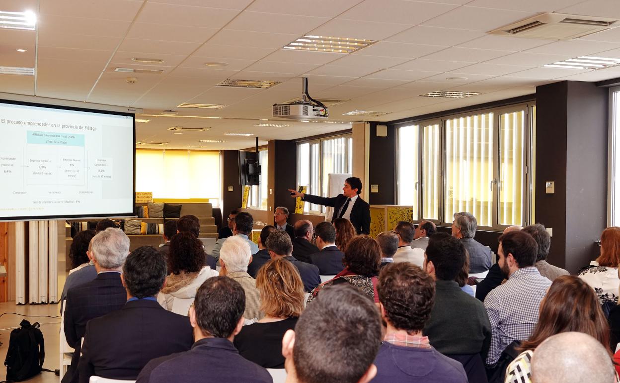 Presentación del estudio, en el edificio Link de la UMA. 
