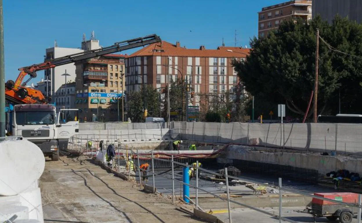 Estado de las obras del metro en la avenida de Andalucía, hoy. 