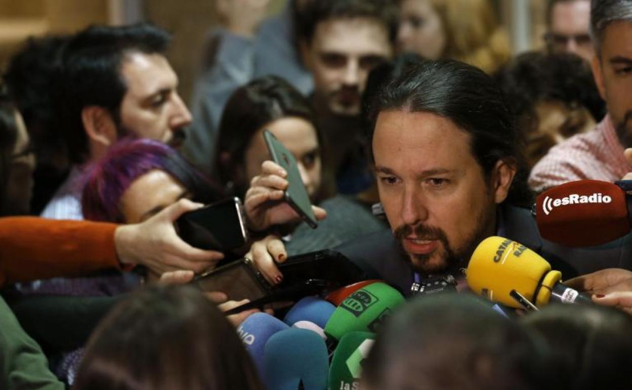 Pablo iglesias comparece tras la Comisión de Derechos Sociales