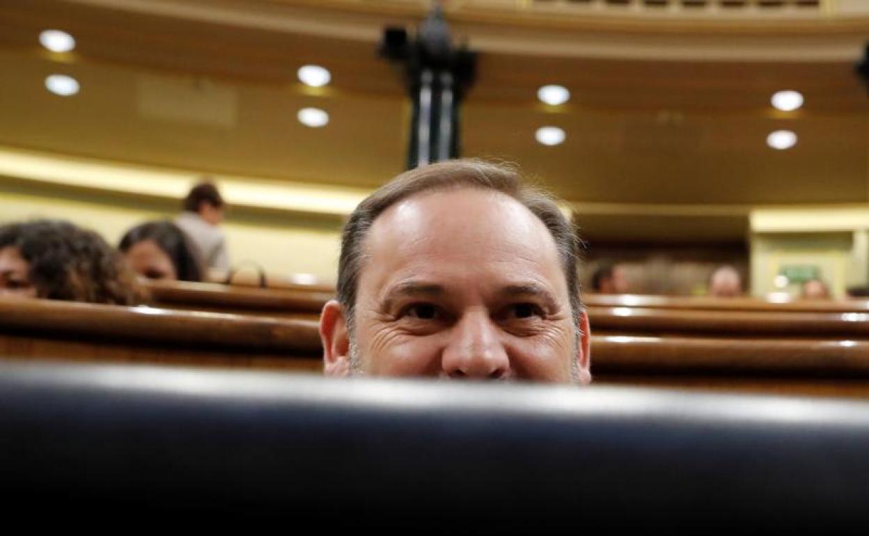 El ministro Ábalos esta mañana en la sesión de control al Gobierno en el Congreso de los Diputados 