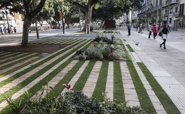 Las jardineras de la Alameda, como estaban en su inauguración