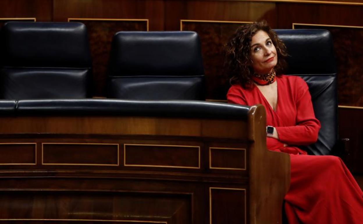 La ministra de Hacienda, María Jesús Montero, este miércoles, en el Congreso 