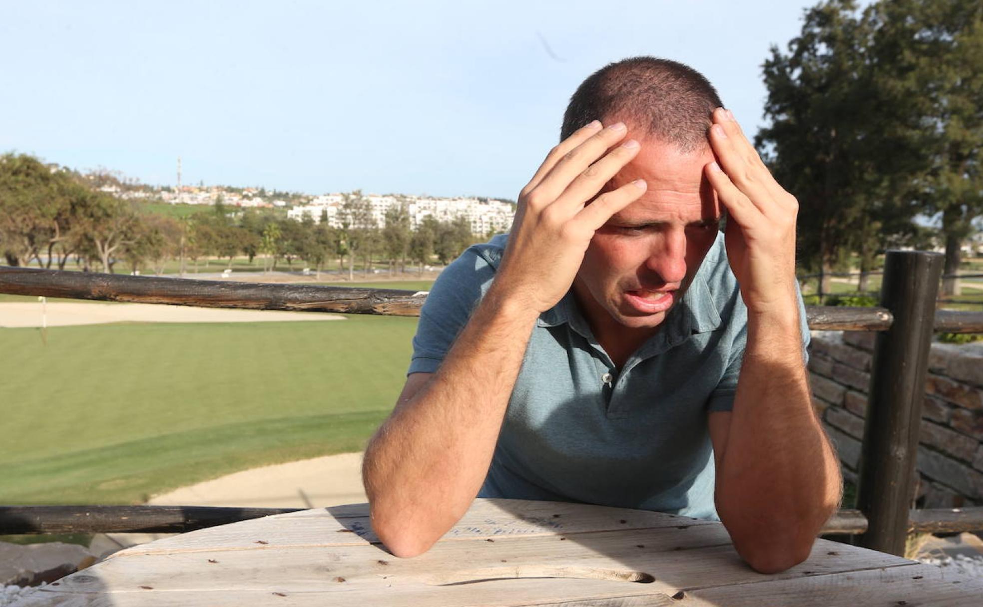 Pablo Martín, ayer en una atención a SUR en Mijas Golf.