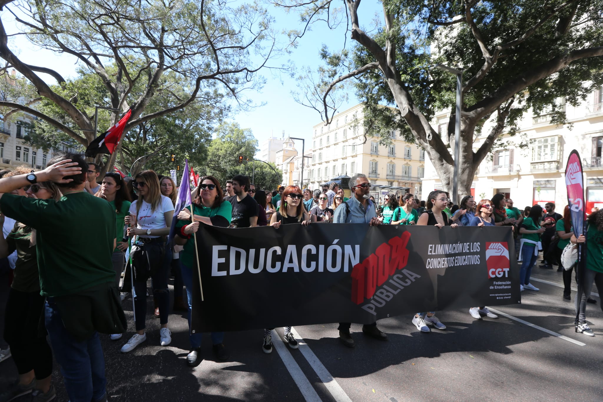 Manifestación en Málaga con motivo de la huelga educativa contra el decreto de escolarización de la Junta de Andalucía