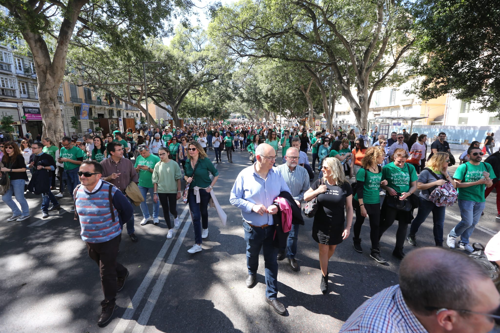 Manifestación en Málaga con motivo de la huelga educativa contra el decreto de escolarización de la Junta de Andalucía