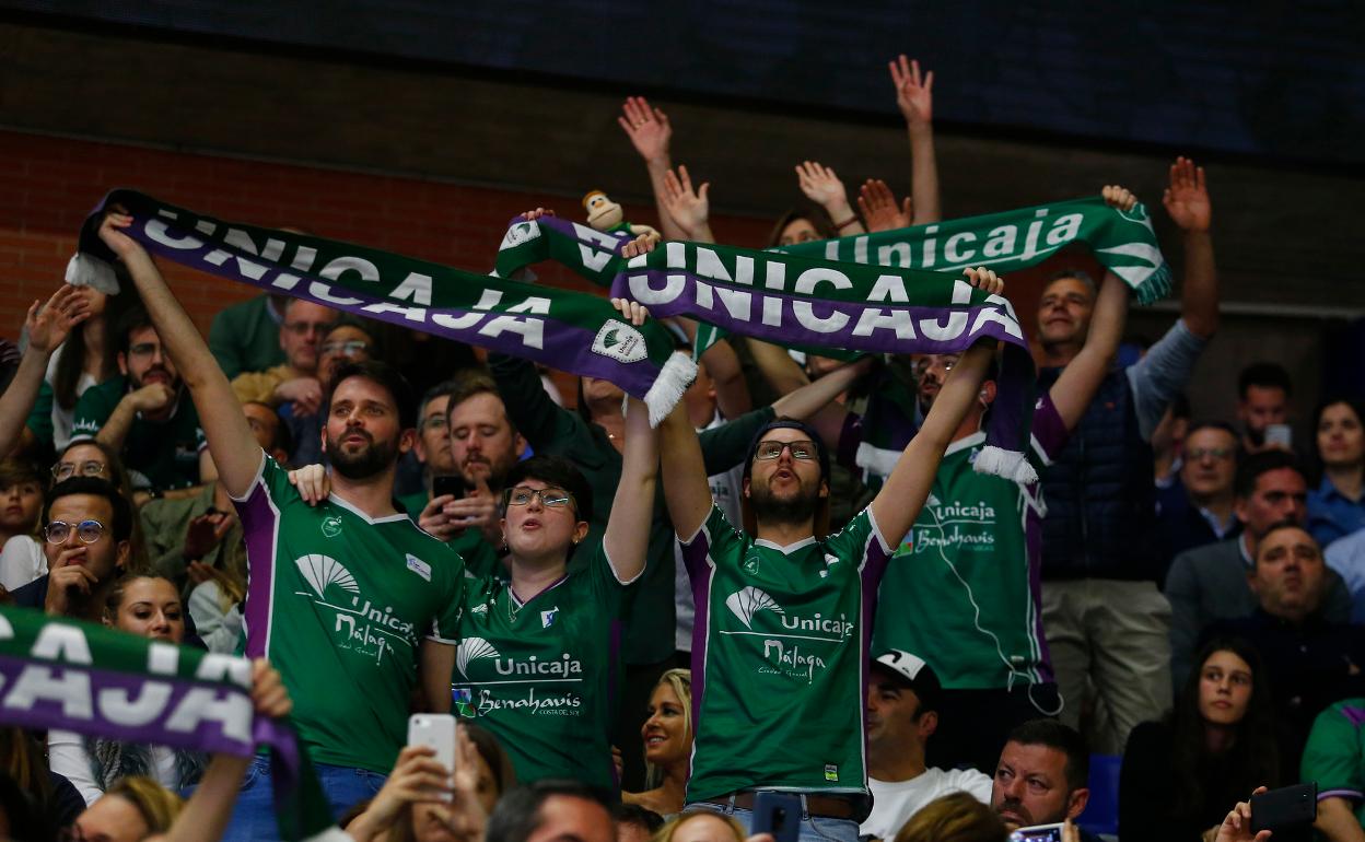 Aficionados del Unicaja en el Palacio durante la reciente Copa del Rey. 