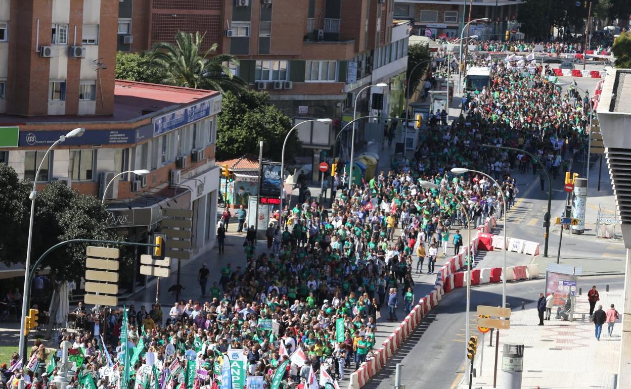 Imagen de la manifestación en la capital, este miércoles.